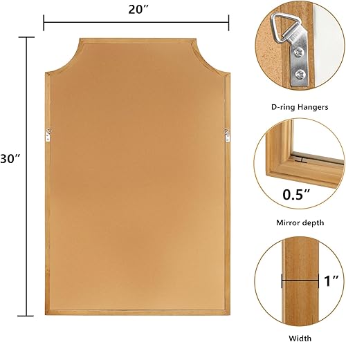 Vista 114 de WallBeyond Espejos de baño de madera para montar en la pared, espejos de pared con marco de madera rústica de 16 x 20 pulgadas, espejos de pared