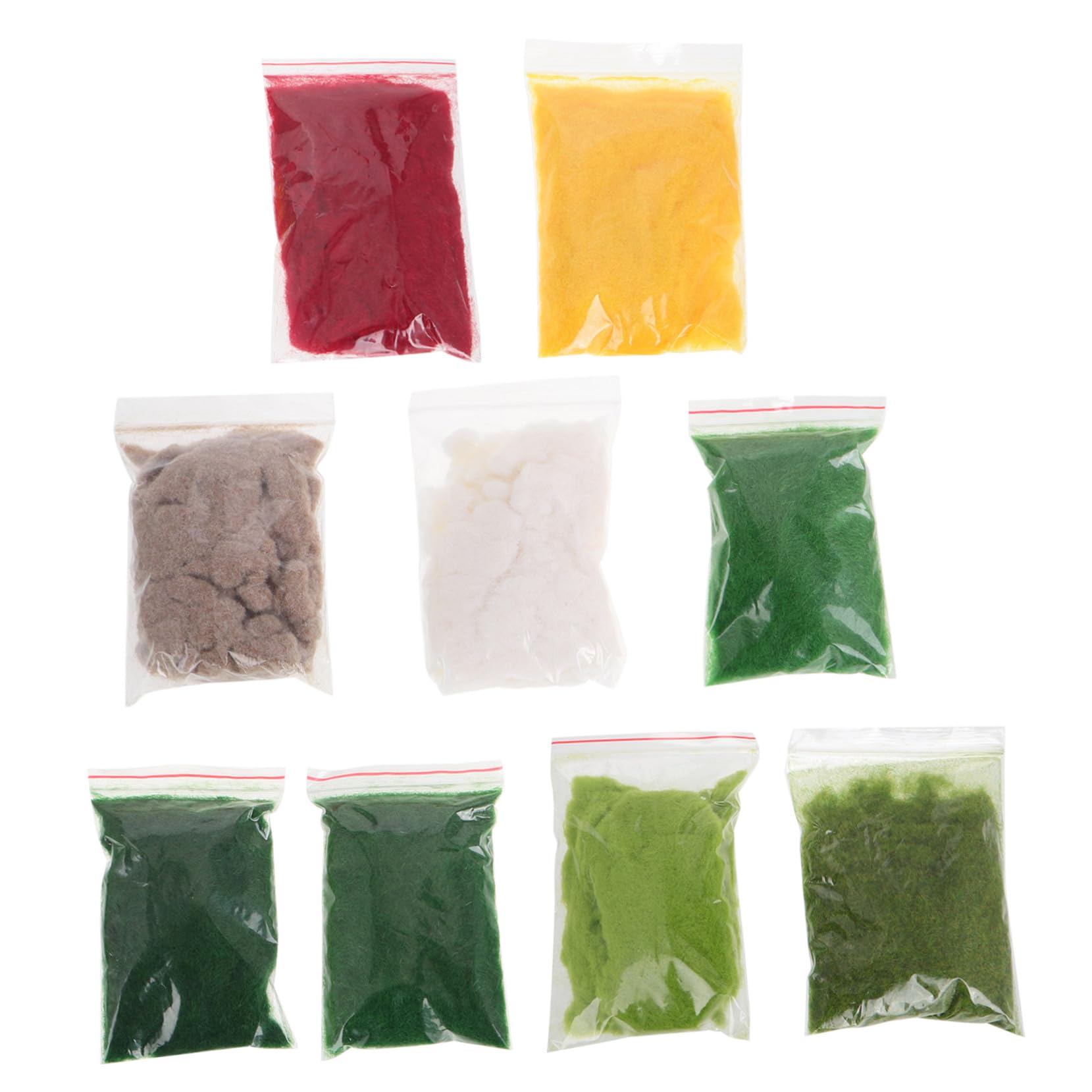 Abaodam 9pcs Miniature Static Grass Basing Material for DIY Landscape Scenery Flexible Model Landscape Grass for Train Models Table Projects and Architectural