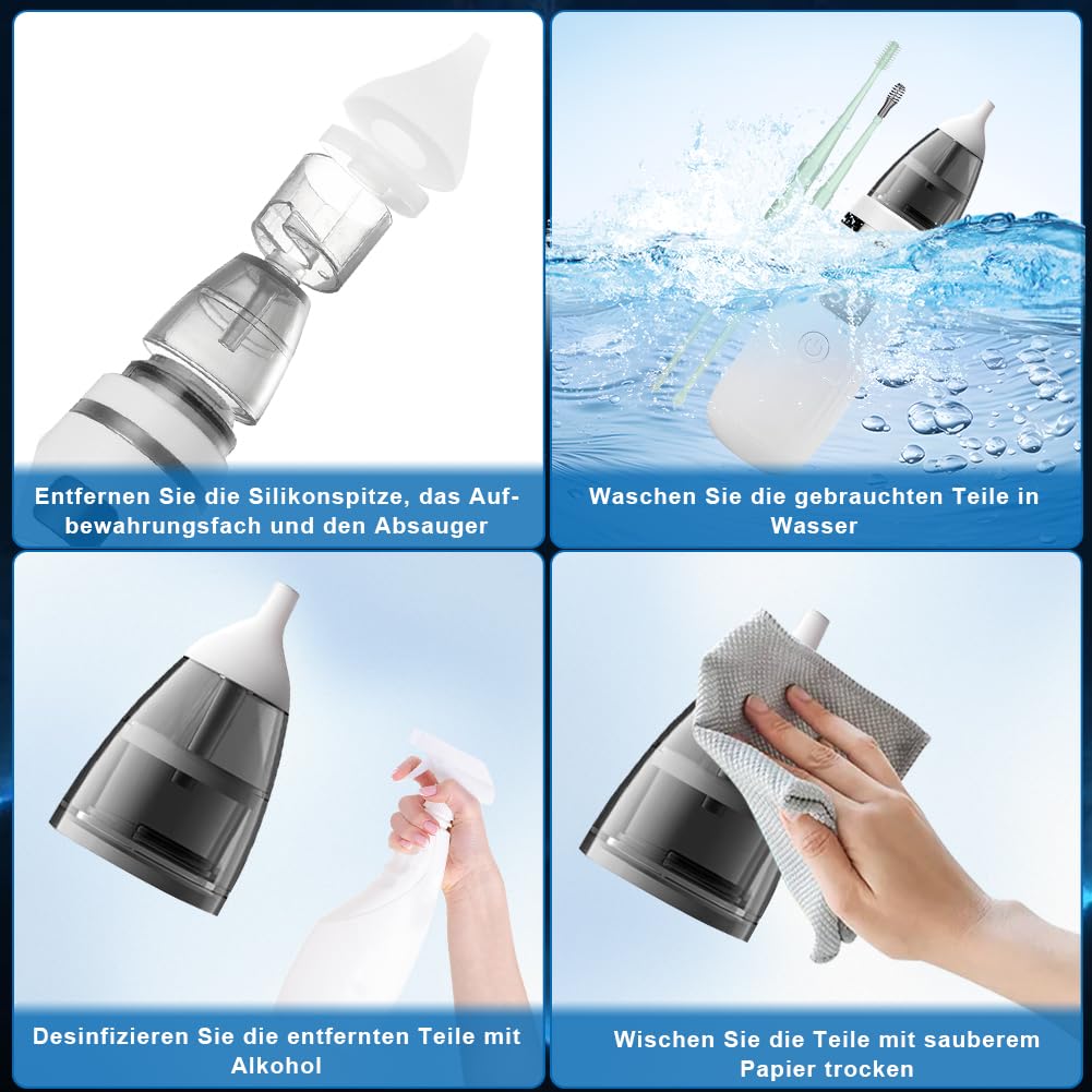 Aohcae Ohrenschmalz Entferner Sauger，360 Grad Ohrensauger Ohrenschmalz Entferner Ear Cleaning Kit für Kinder Haustier und erwachsene