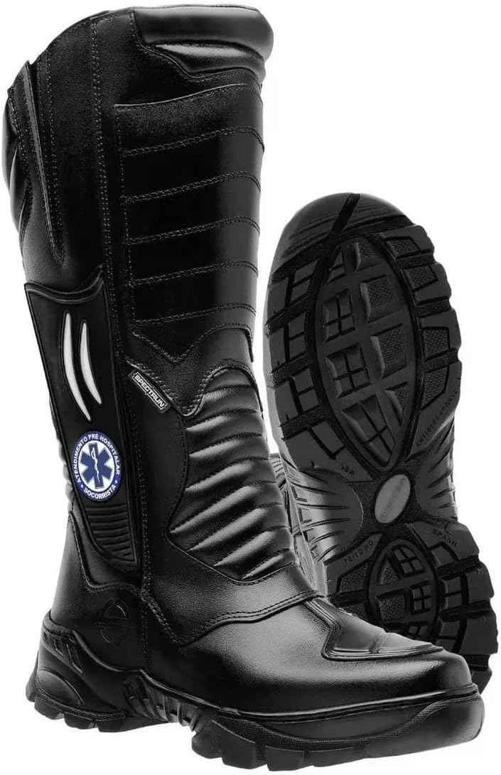 Bota Longa Coturno Unissex Samu Civil Rocam Aph em couro bovino natural