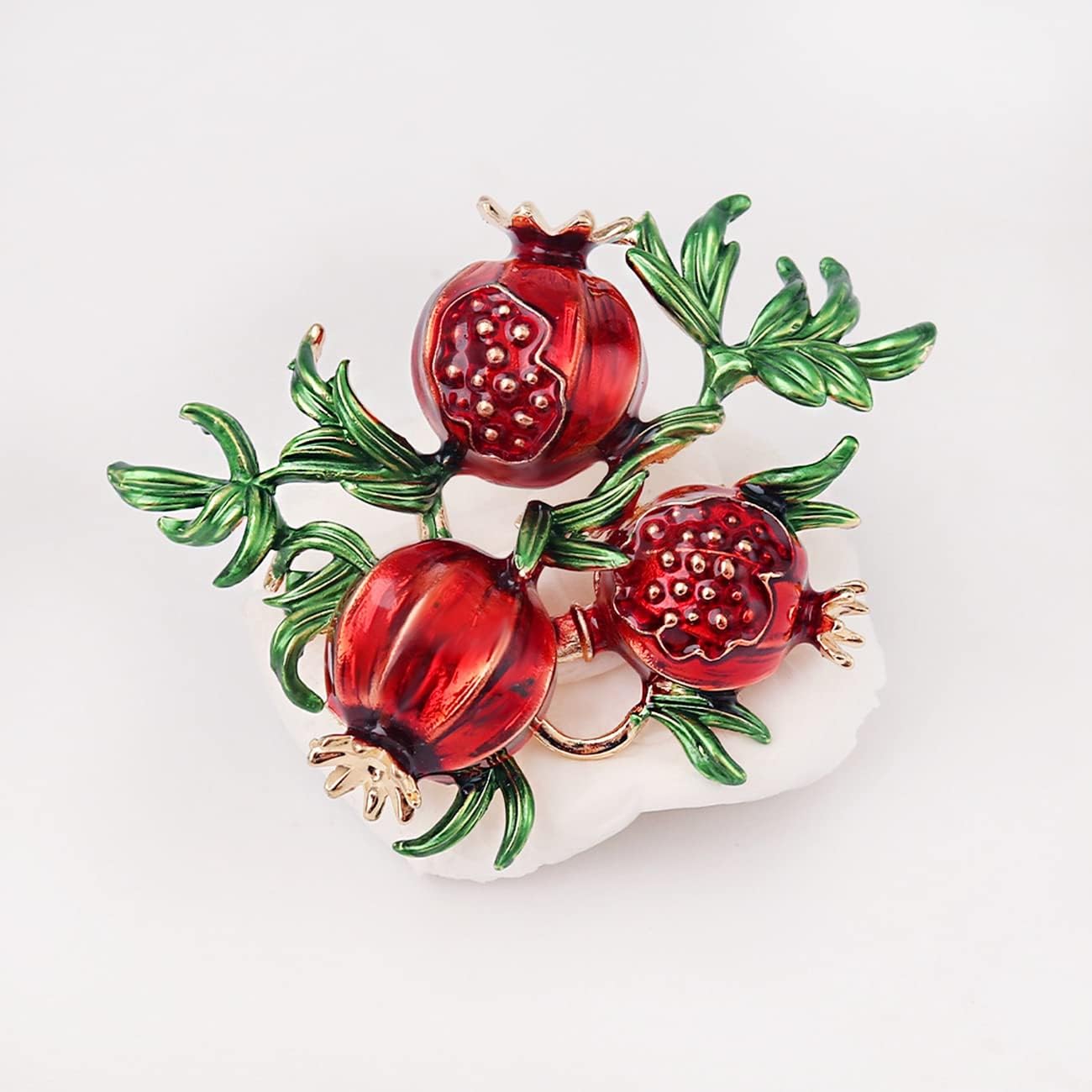 Cute Enamel Brooch Pins for Women Pomegranate Dripping Oil Red Fruit Brooches - Image 5