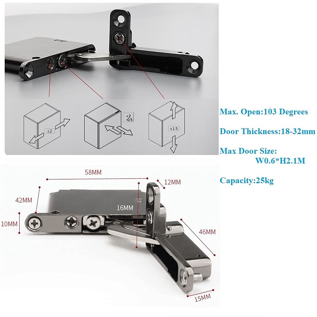 Cerniere for armadi a chiusura morbida in lega di zinco(1 Pair and Bracket)