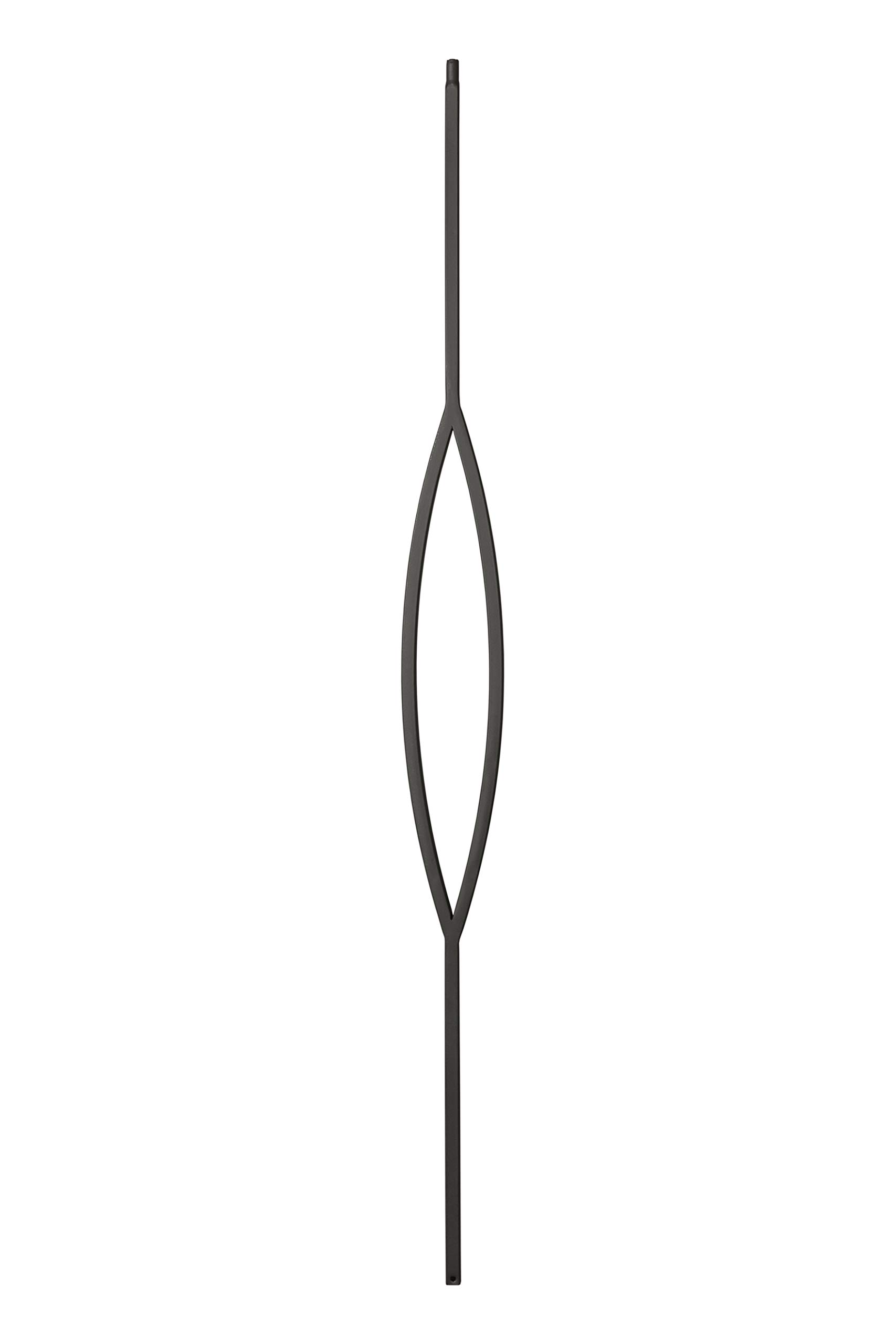 T17 - Iron Baluster - Diamond Pointed Oval - 44 x 1/2 Inch Square - Box of Five (Satin Black)