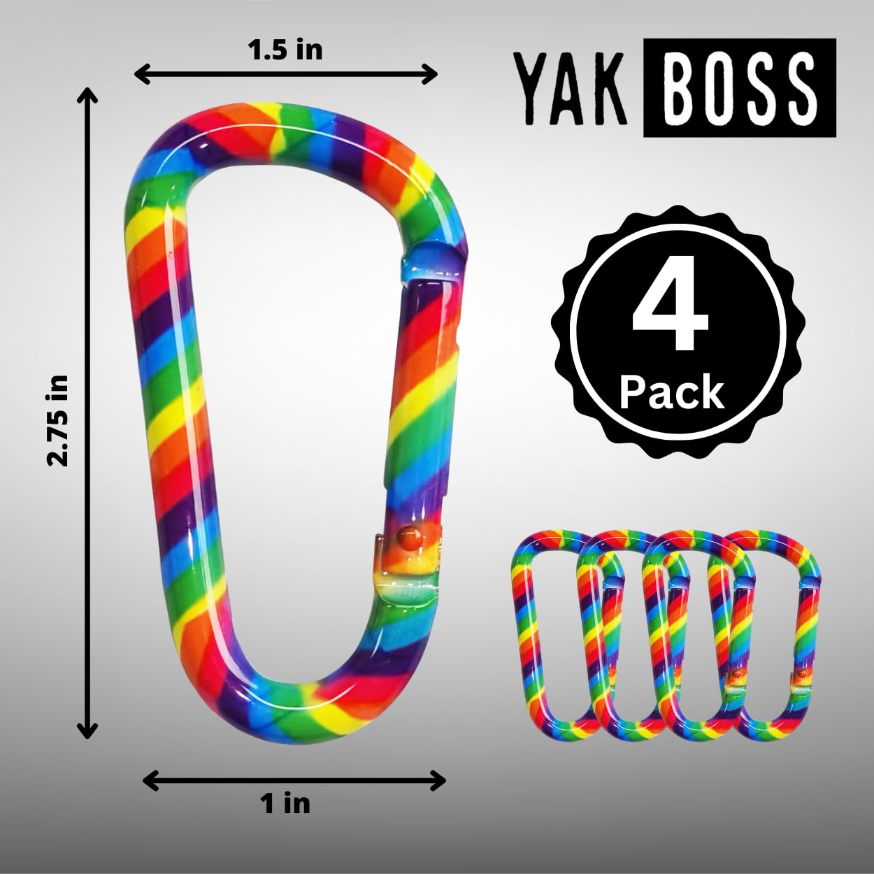 Amazon.com: Yak Boss Rainbow Carabiner Clip - Gay Pride Gifts
