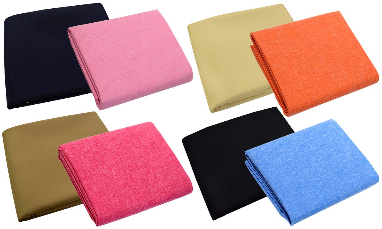 Men's Poly Cotton Unstitched Shirt & Trouser Fabric Combo Set (Multi Color; Free Size)-image-44