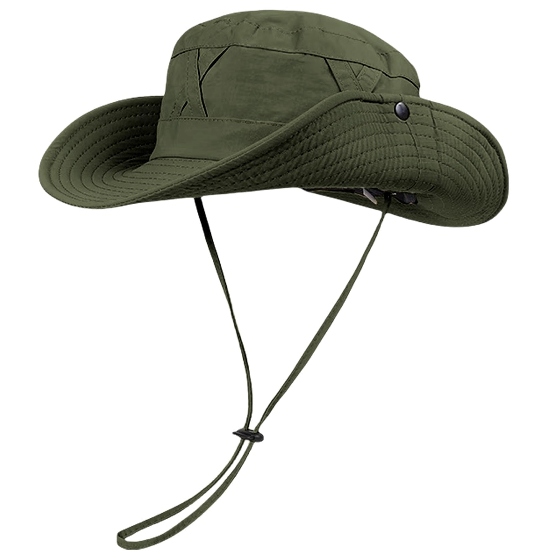 Feng Shui， Outdoor-Eimerhut für Damen – atmungsaktiver Sonnenhut mit breiter Krempe und UV-Schutz, verstellbarem Riemen und Kreuzband-Design