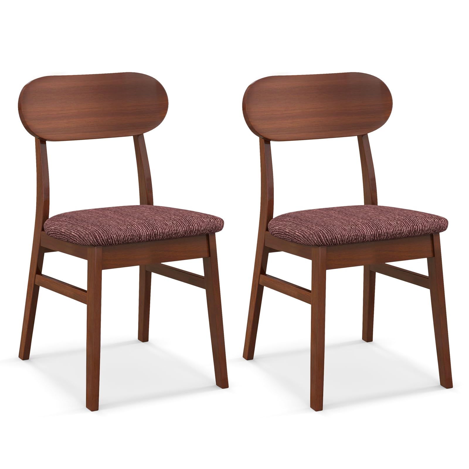 Amazon.com - Giantex Wooden Dining Chairs Set of 2 Walnut, Farmhouse ...