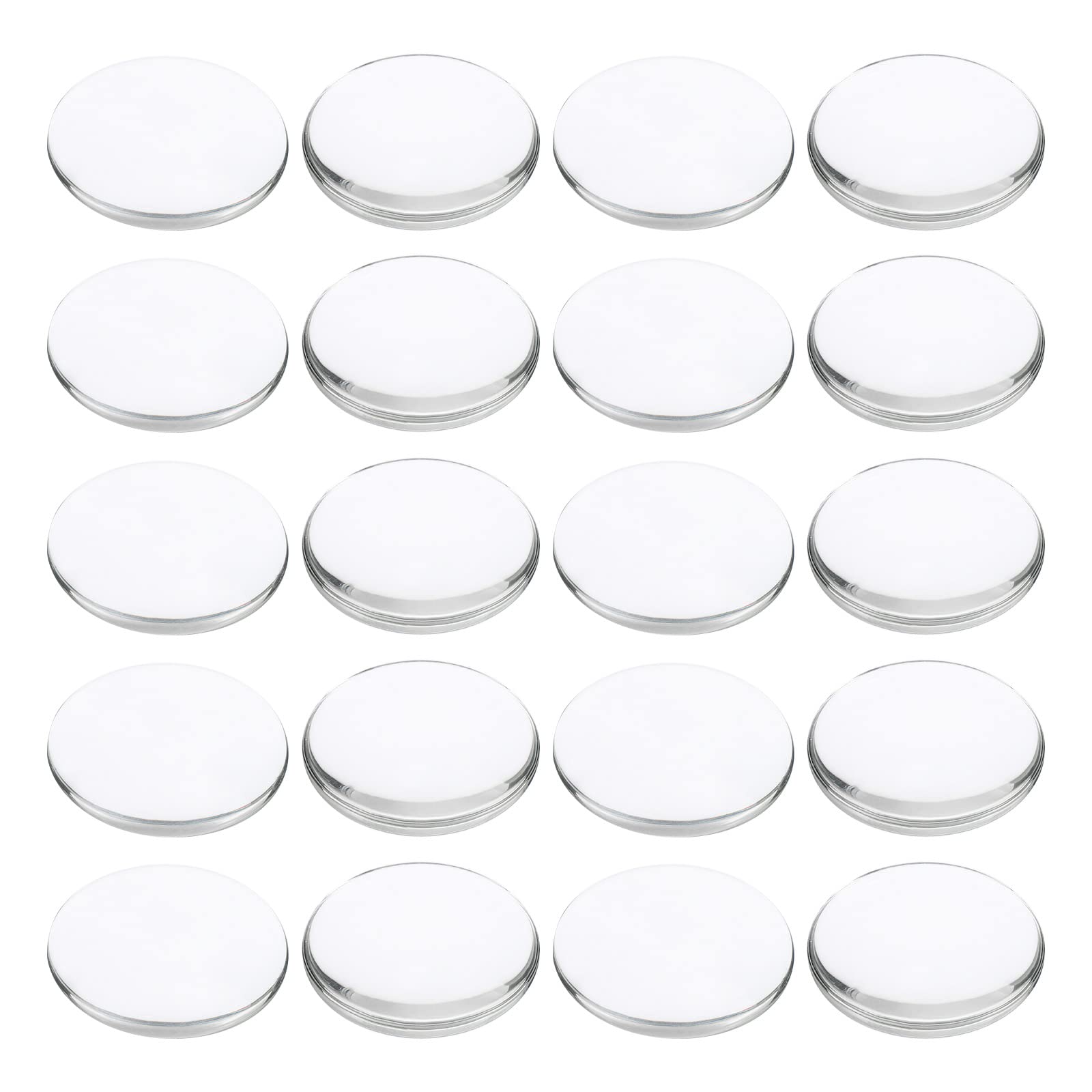PATIKIL Transparent Glass Cabochons, 20Pcs 55mm Round Glass Dome Tiles for Photo Pendant Jewelry Making, Clear