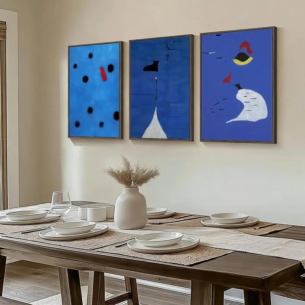 SDVIB Joan Miro Poster Wall Art Print Poster for Living Room Bedroom Home Decor Canvas Painting Artwork(50x70cm/3PCS Frameless)