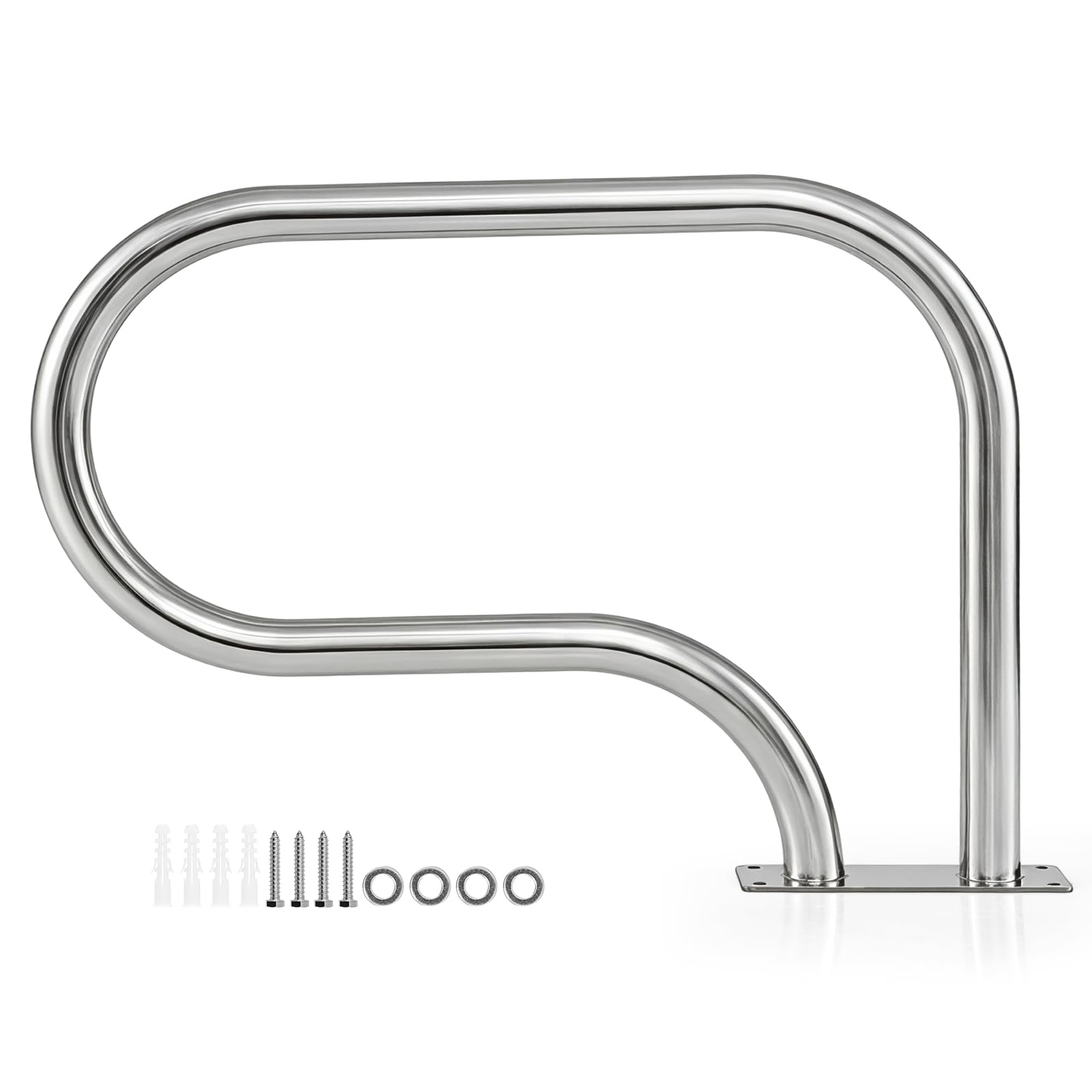 COSTWAY Pool Handlauf, Einstiegshilfe 304 Edelstahl, Schwimmbad Haltegriff, 250 kg Tragfähigkeit, Griffbogen für Schwimmbäder, Spa, Wasserpark (82,5 x 57 cm)