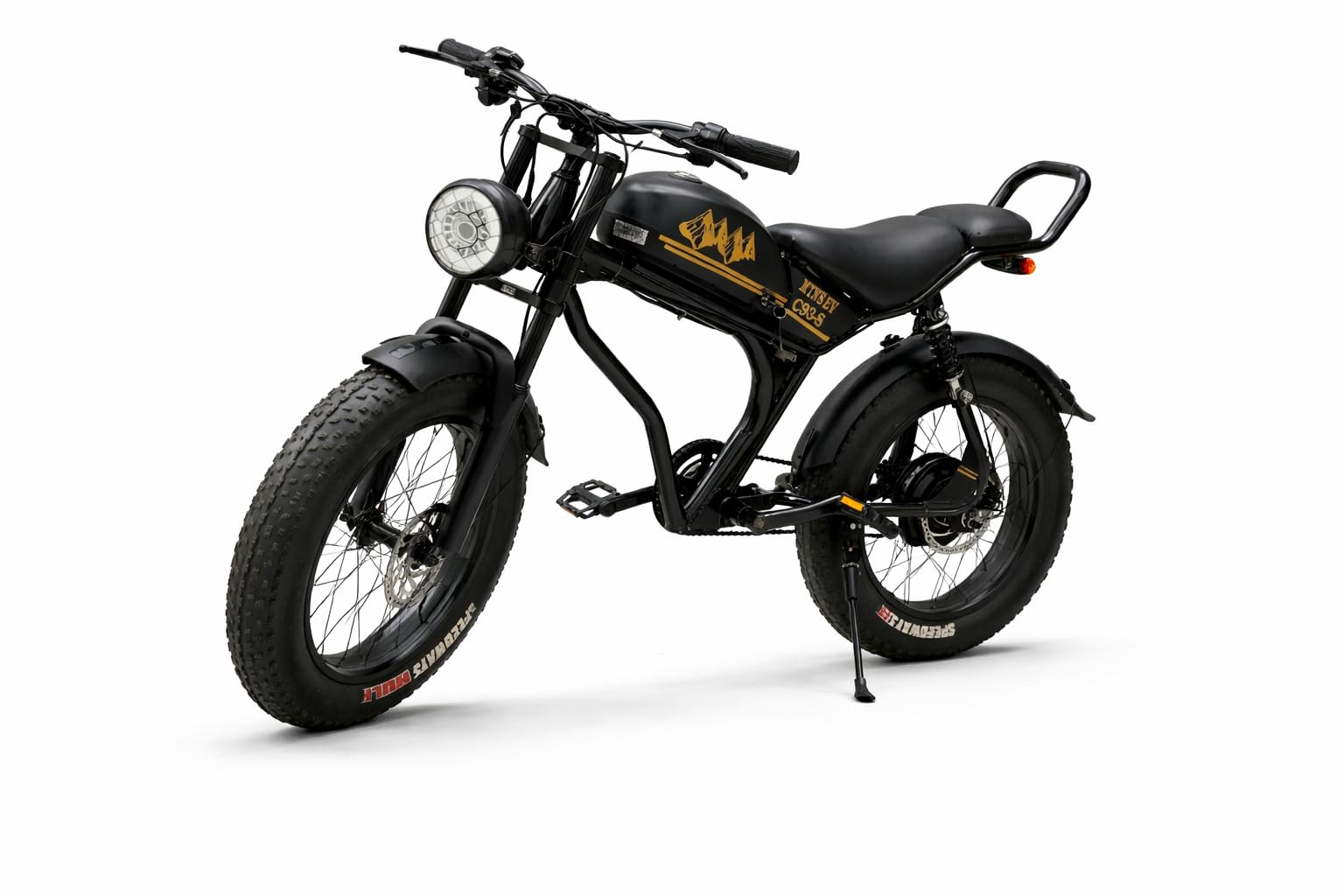 MTNS.ev C93-S | Electric Cycle | 250W 48V BLDC Motor | 12Ah Lithium Battery | 40 km Range | 120 Kg Load | 20" Tyre | Black-image-2