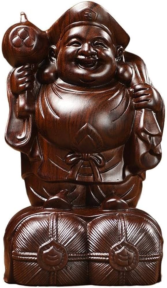 大黒天隠れキリシタン置物 Amazon｜三面大黒尊天（小）柘植製 ＿三面大黒天 木彫り 仏像 七福神