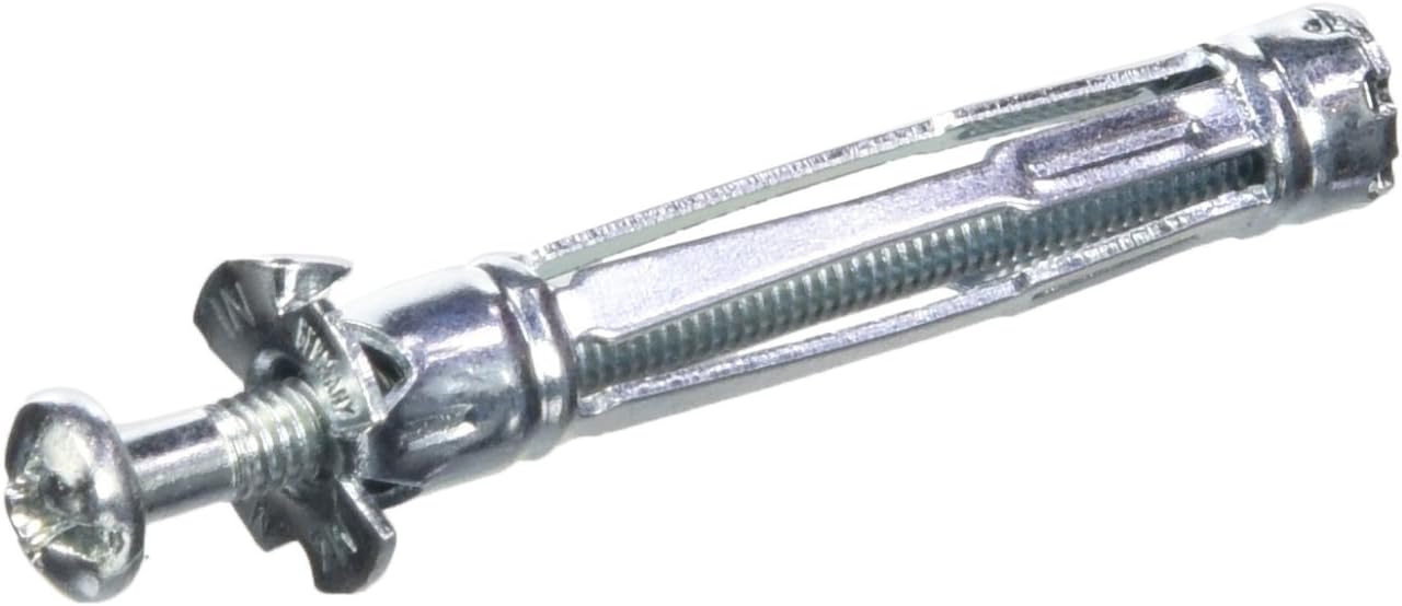 Molly M14250PB-XJ 50 Piece Metal Dowels 4 x 46 mm + Screws - Hollow Materials - Pro Packaging, Grey, Set of 100 Pieces