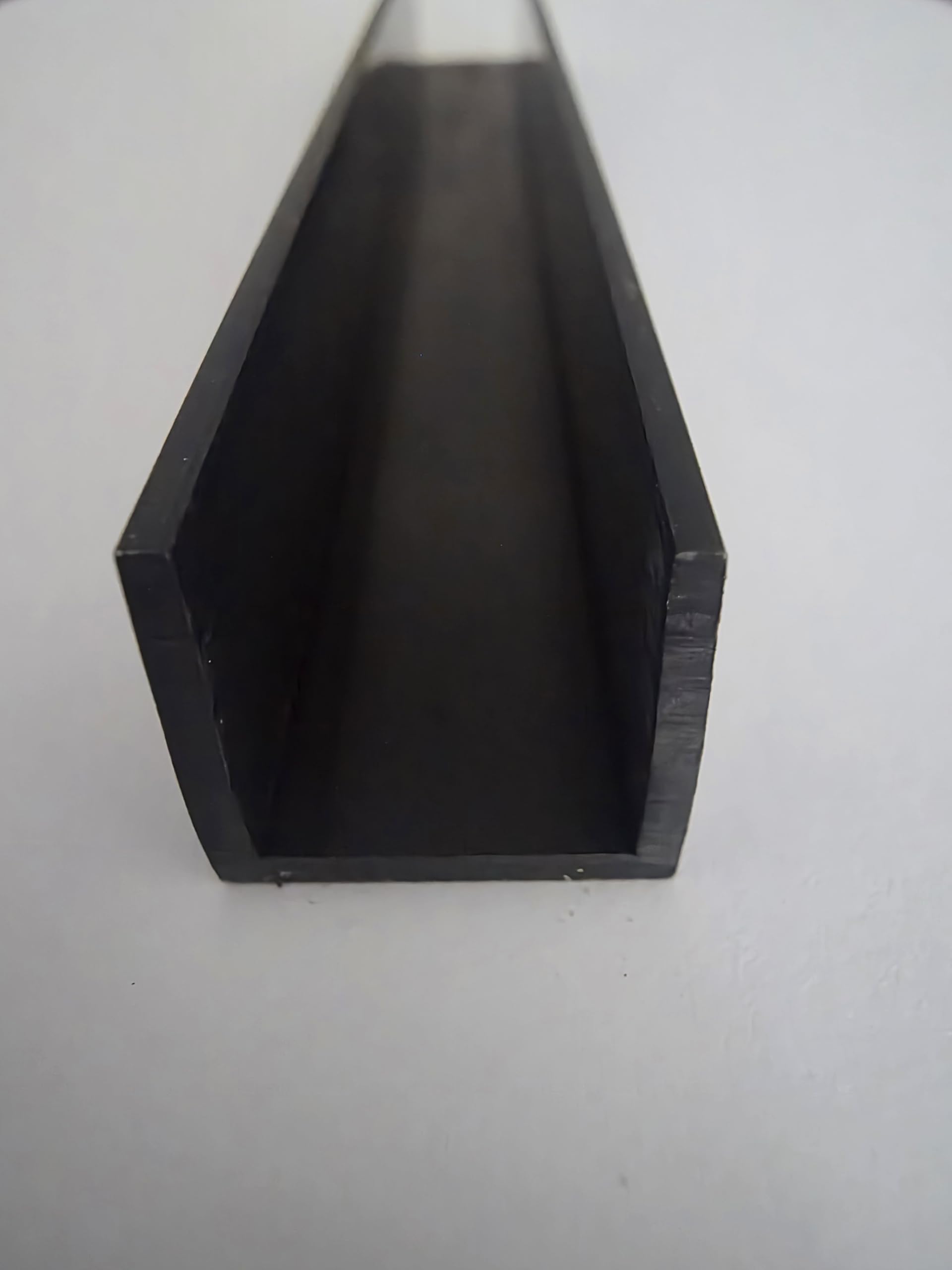 Plastic U Channel Section, Black, Various Sizes, 1 Metre Length (Black, 10x10)