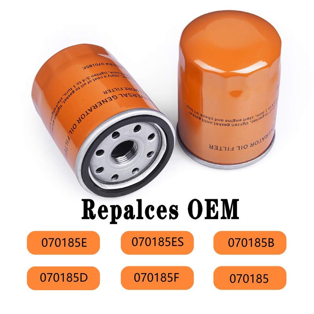 ZHSYMX 070185ES Oil Filters Compatible with Generac Engines 8-24kw Guardian Portable Outdoor Generator 90mm High Capacity Replaces 070185E 70185 (2 Pack)