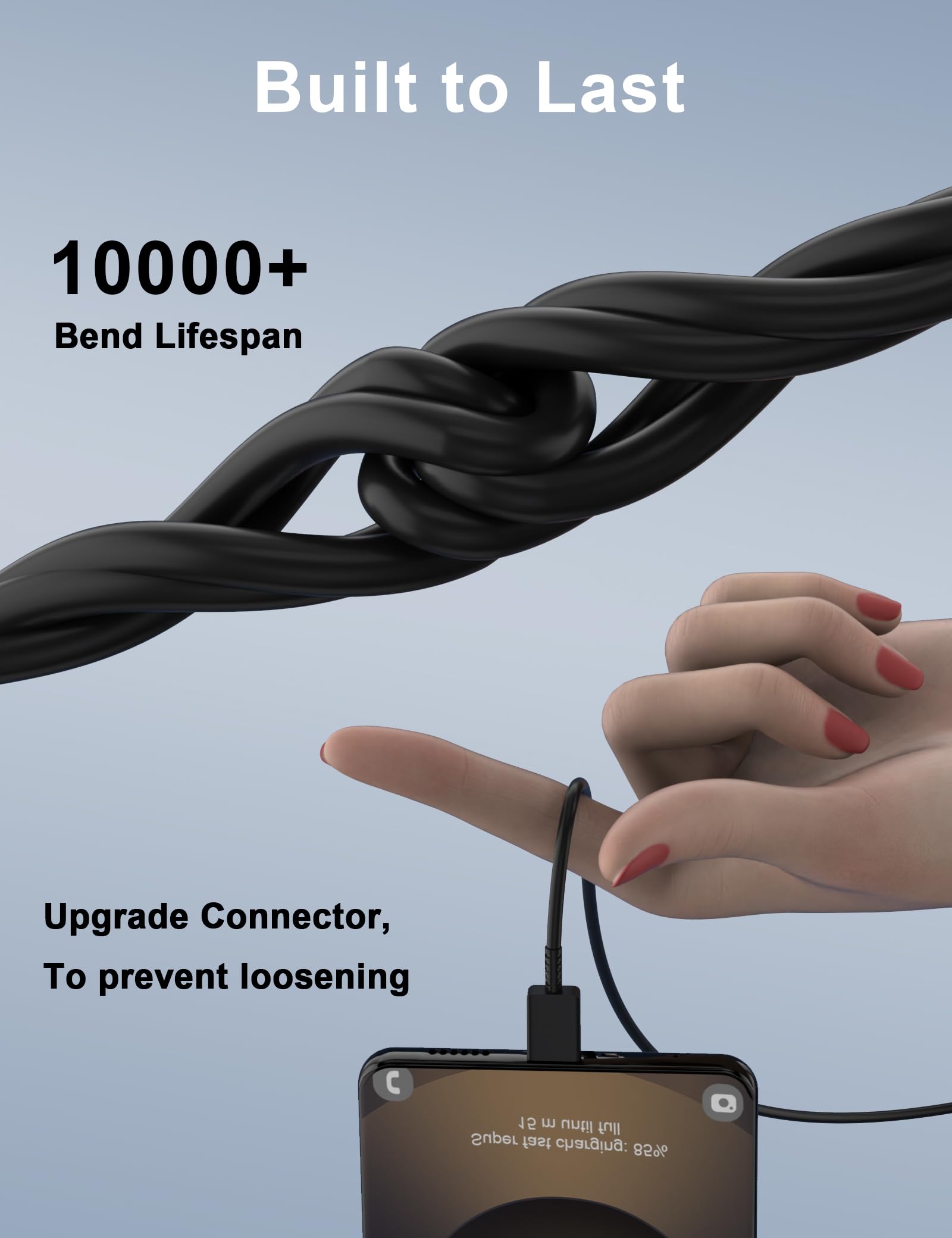Cable de carga USB C a USB C de 6 pies para carga rápida Samsung, 25 W/3 A, 1,8 m, tipo C, cable de datos para Galaxy S25 S24 Ultra FE S23 S22 S21 Note 20 10 A16 A17 ZFold 7 6 Tab S9 S10/iPhone 17 16