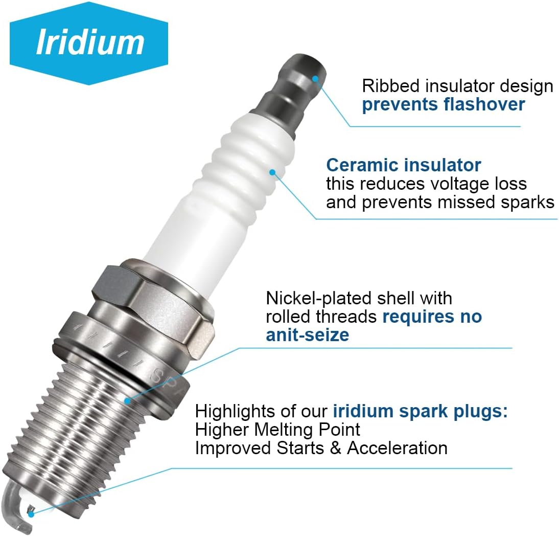 Micro Set of 4 Ignition Coil UF333 & Iridium Spark Plug 7092 Compatible with Scion Toyota TC Camry Corolla Highlander Matrix RAV4 Solara Lexus HS250h Scion xB tC Pontiac Vibe 4 Pins 2.4L L4