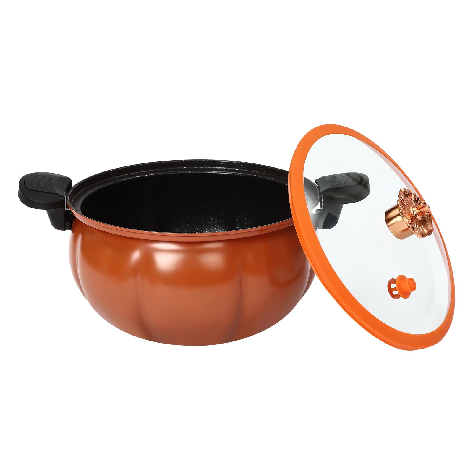 BYGOVICE Non-Stick Micro Pressure Cooker, 8L Large Capacity Pumpkin Micro Pressure Pot, Easy to Clean Pressure Cookers for Gas Cooking for Kitchen Stew Pot, Orange