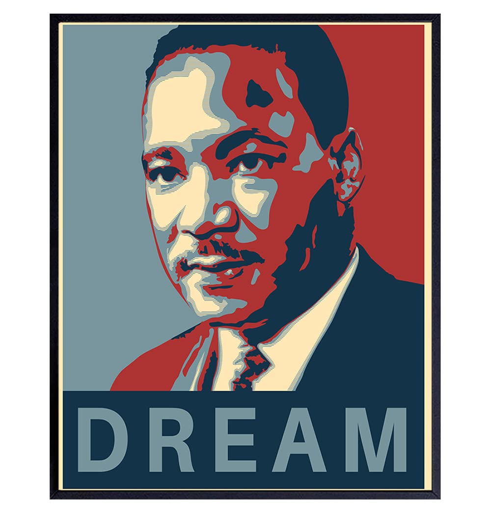 Martin Luther King Obama Wall Art - 8x10 Dream Photo Poster - Unique Home Decor or Gift - MLK, Black History Month, African American, Civil Rights,
