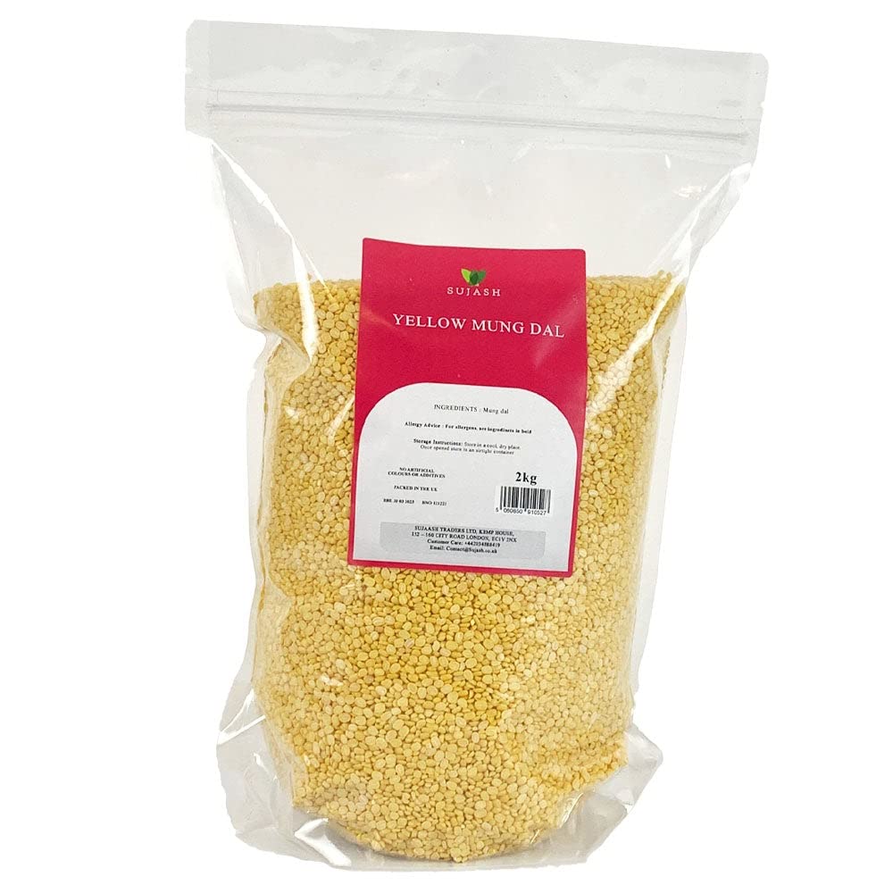 SUJASH Mung Dal Yellow 2Kg | Ideal for soup, stew, casseroles and vegetable dishes