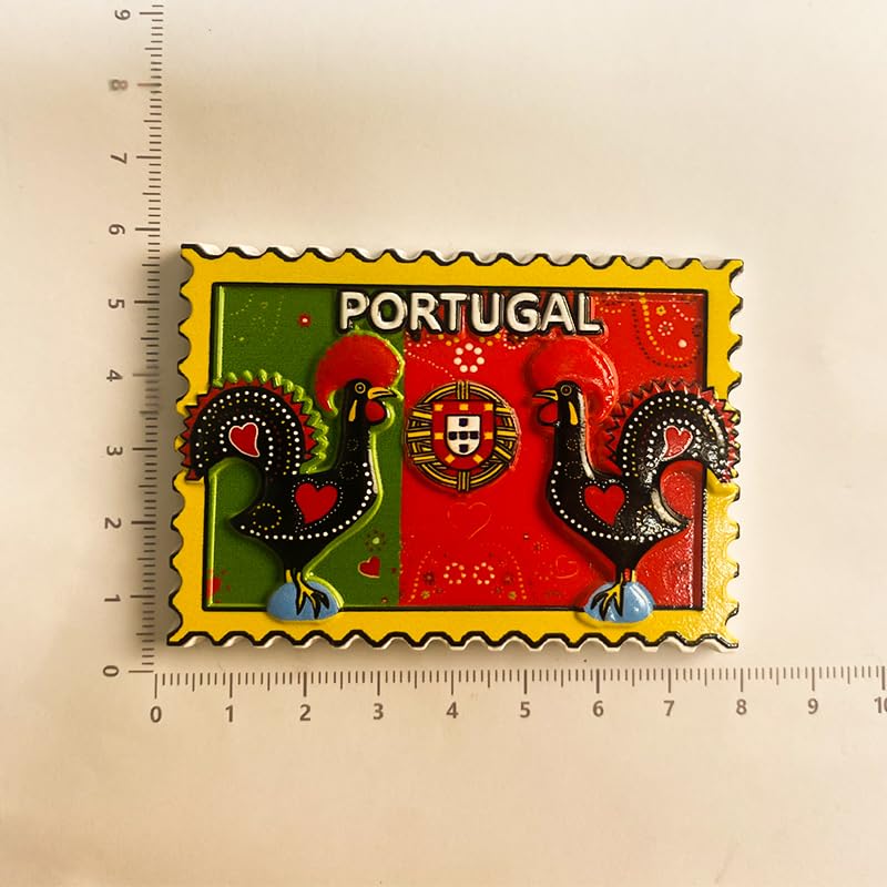 Imán decorativo Portugal Gallo de Barroco 4 x 2 x 6 pulg miniatura 1
