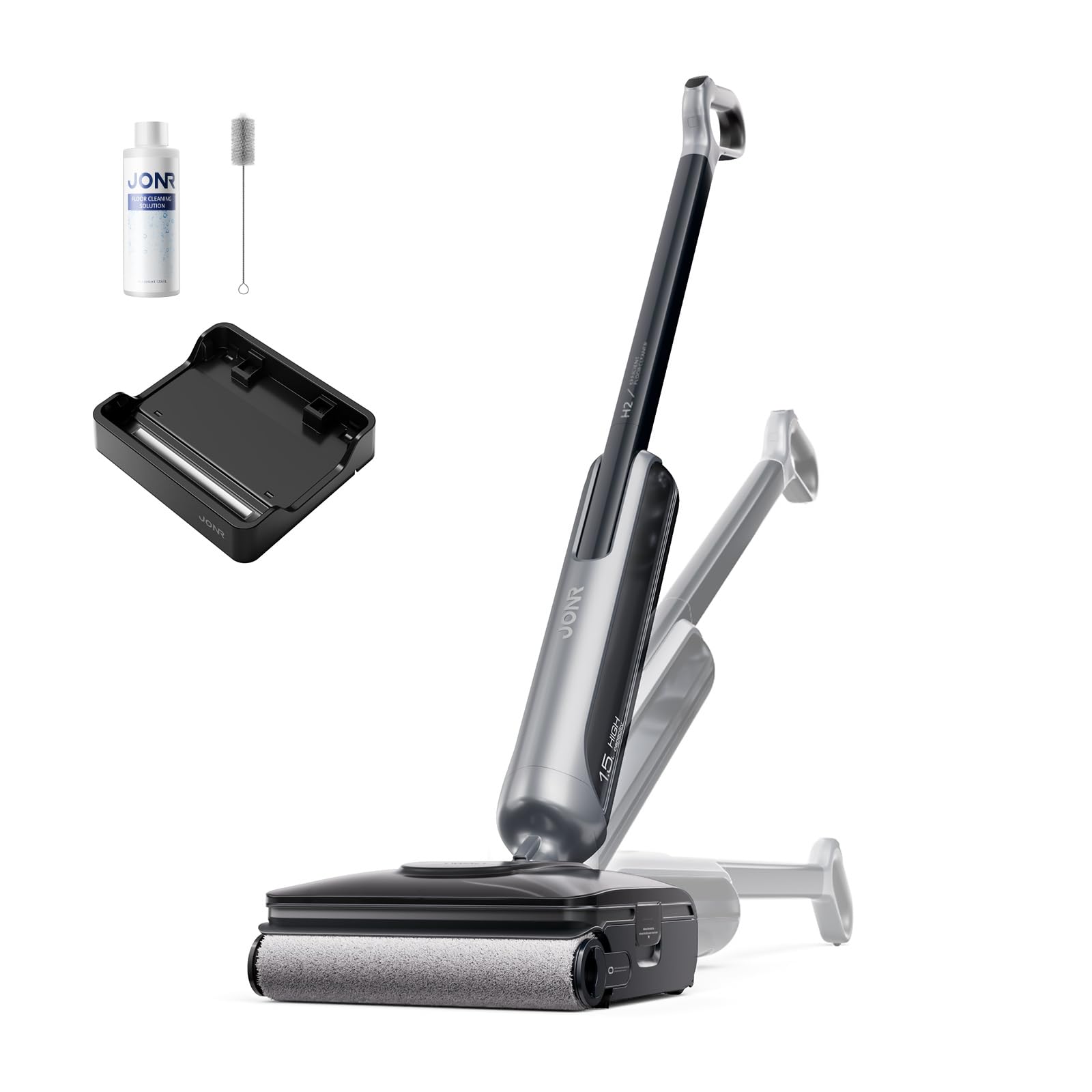 JONR 20000 Pa H2 Nass-Trockensauger, Innovatives Geruchsfreies Design, 1500ml Extra großer Wassertank mit 180° Flachliegend(unverminderte Saugleistung & Wasserleistung), 45 Min Lange Laufzeit. (S)
