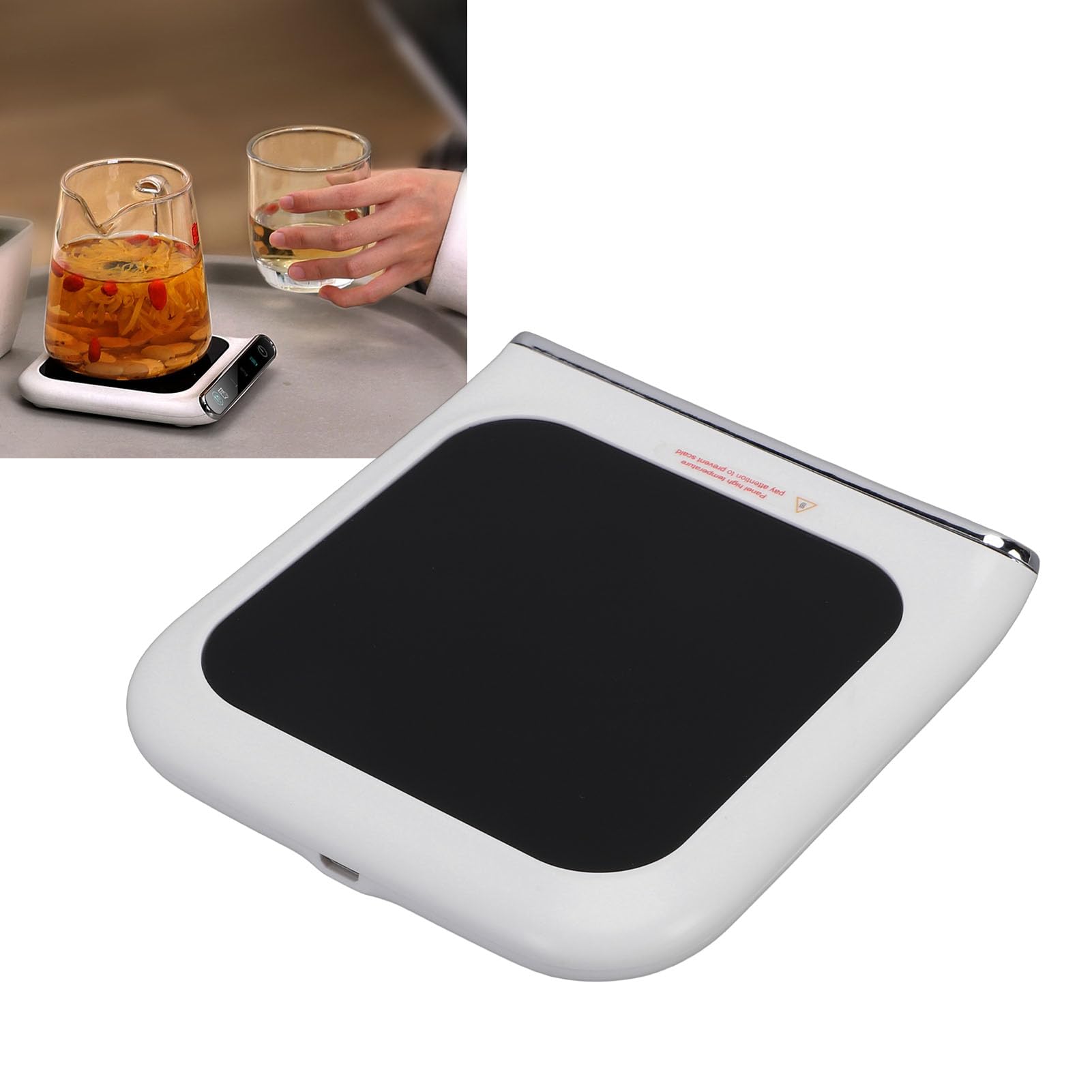 Calentador de Taza de café USB Calentador de Bebidas Inteligente portátil 3 Niveles de Temperatura Apagado automático Posavasos de calefacción para Taza de Metal de Vidrio