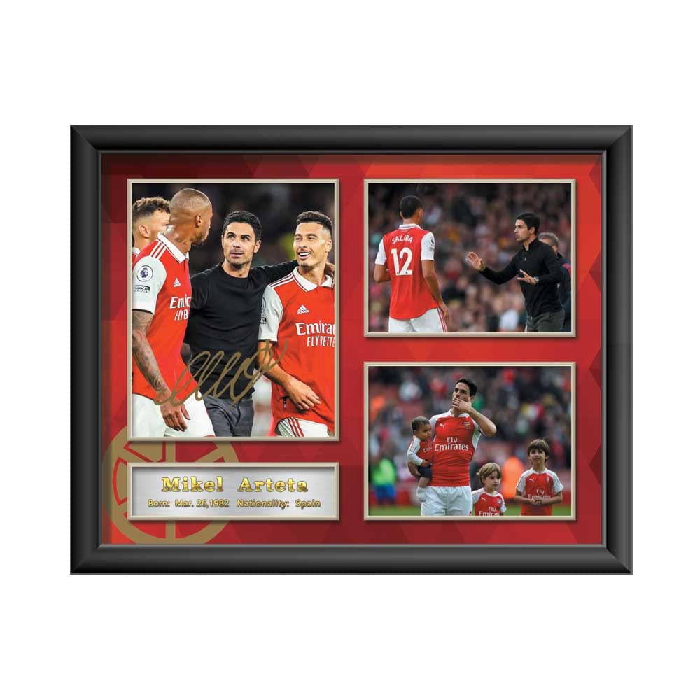 Mikel Arteta Signed Poster Autograph Photo Picture Framed Display Decorations Gifts Memorabilia