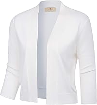 GRACE KARIN Bolero Damen Festlich Sommer 3/4 Ärmel Cropped Strickjacke Damen für Kleid Elegant Party Bolero