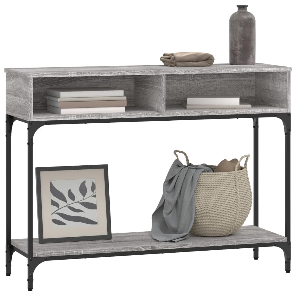 Tavolo consolle grigio Sonoma, 100 x 30,5 x 75 cm, in metallo