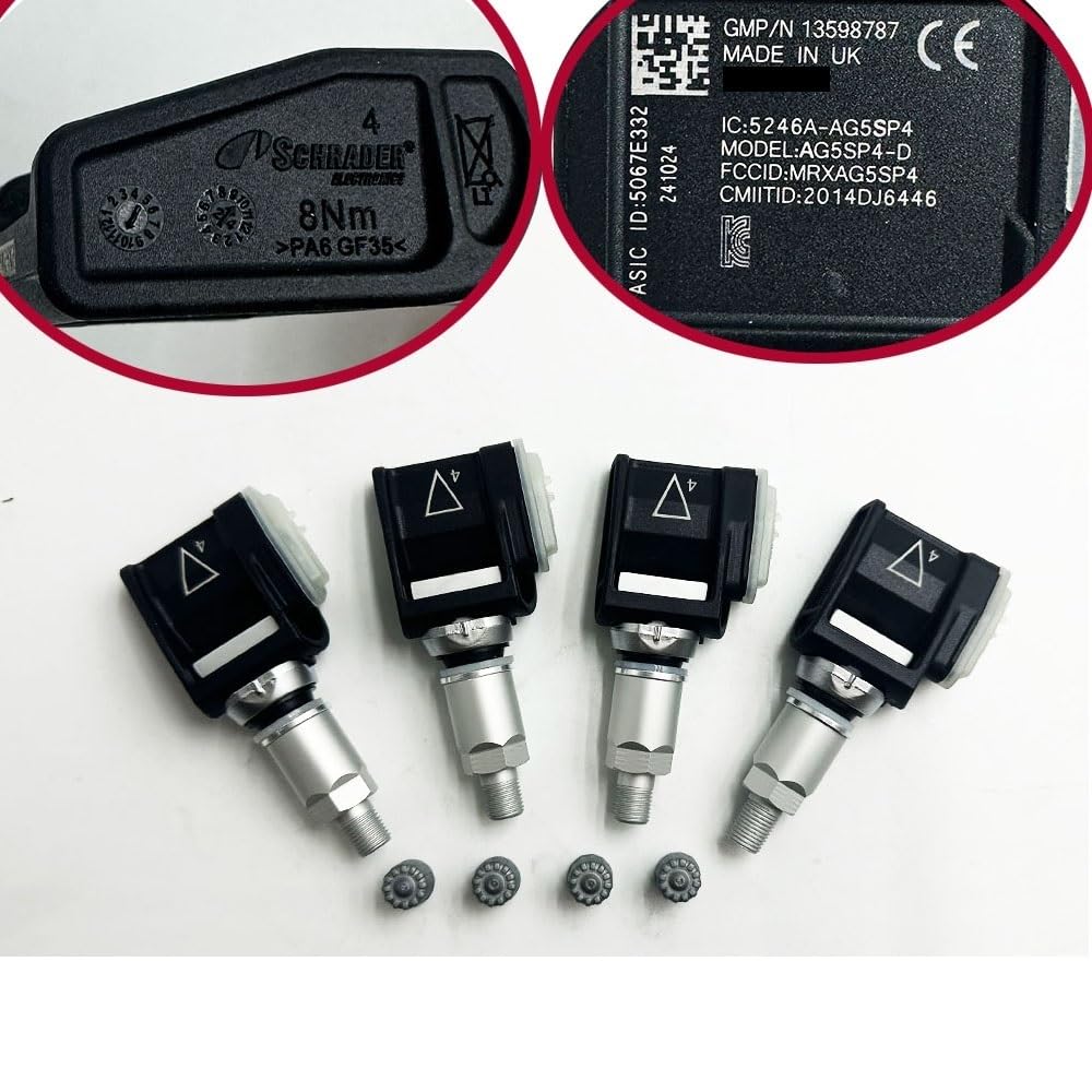 Sensore gomme auto Compatibile Con Chevrolet Per Camaro 2016-2019 13598787 13516165 Sensore Di Pressione Pneumatici(4 PCS)
