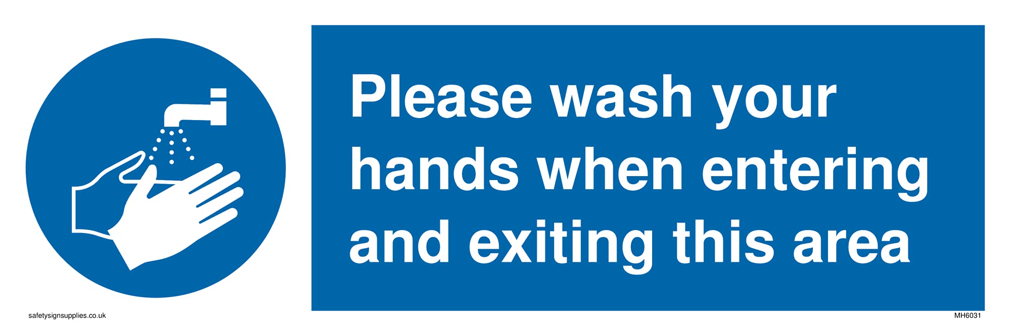 Pack of five - Please wash your hands when entering and exiting this area with hand washing symbol Sign - 300x10...