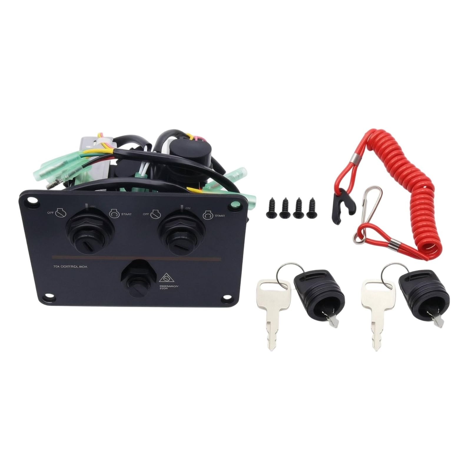 Milageto Panel Control con Interruptor Encendido Marino Panel Interruptores con Llave para Lanchas, Panel De Control Doble Vertical Yamaha 704