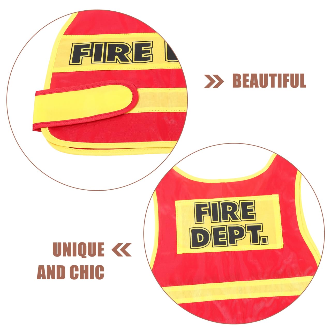 Holibanna Props Vest Fireman Costume Realistic Firefighter Role Play Vest for Parties Favors Dress up, Red, 42.50X33.50X0.50CM - Image 2