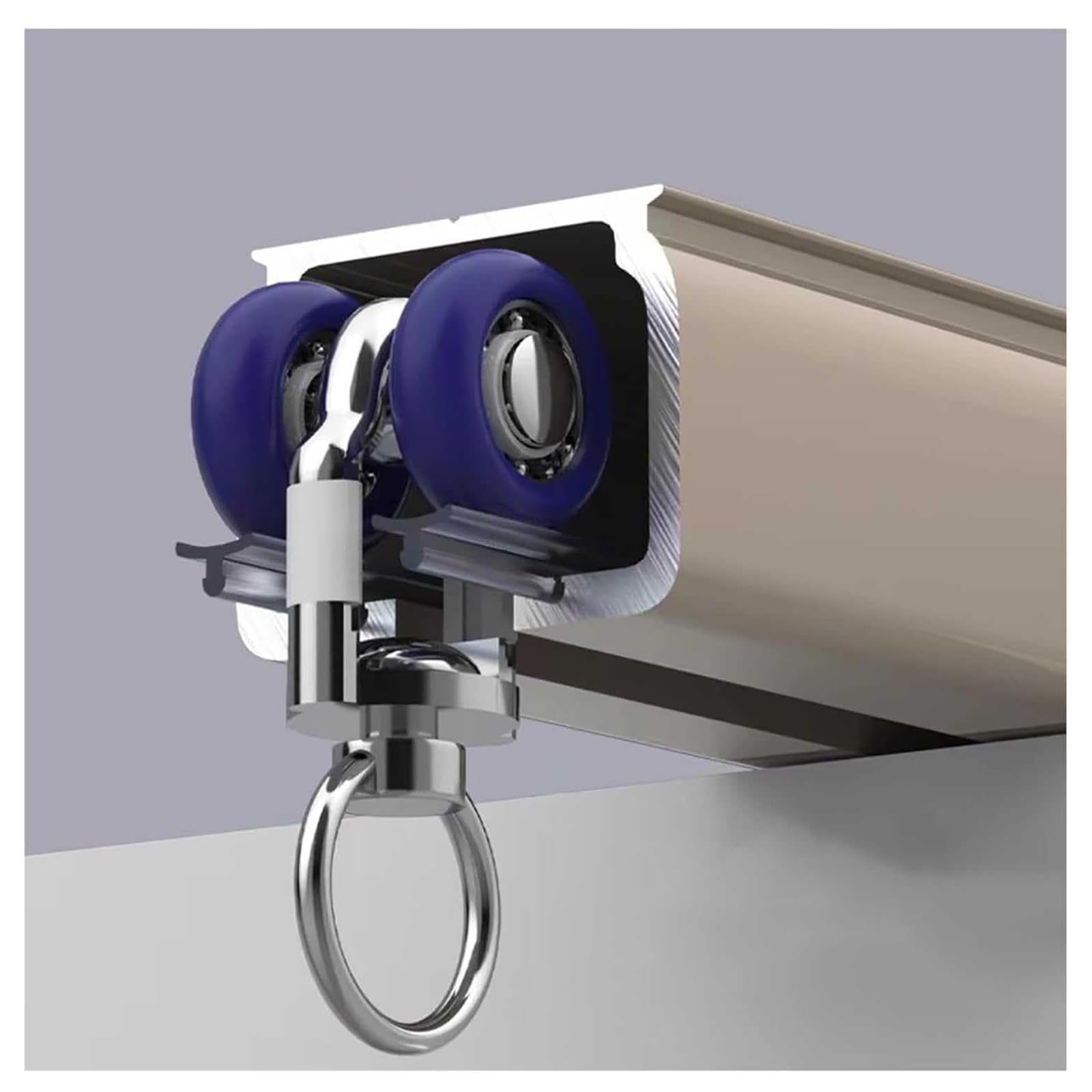 Rail de Rideau Robuste - Fixation au Plafond pour Rideaux Lourds, séparateur de pièce Droit Extra Long, épaisseur 2 mm pour Usage Domestique et Commercial (Taille : 2,5 m, Couleur : Champagn