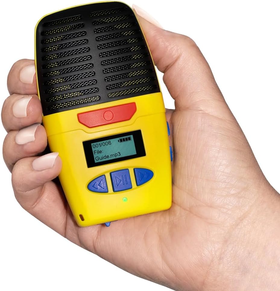 Talking Products, Micro-Speak Plus Digital Voice Dictaphone Recorder and MP3 Player, 1GB, Yellow. 15 Hours Recording Time. Independent Living Aid & Education Learning Resource