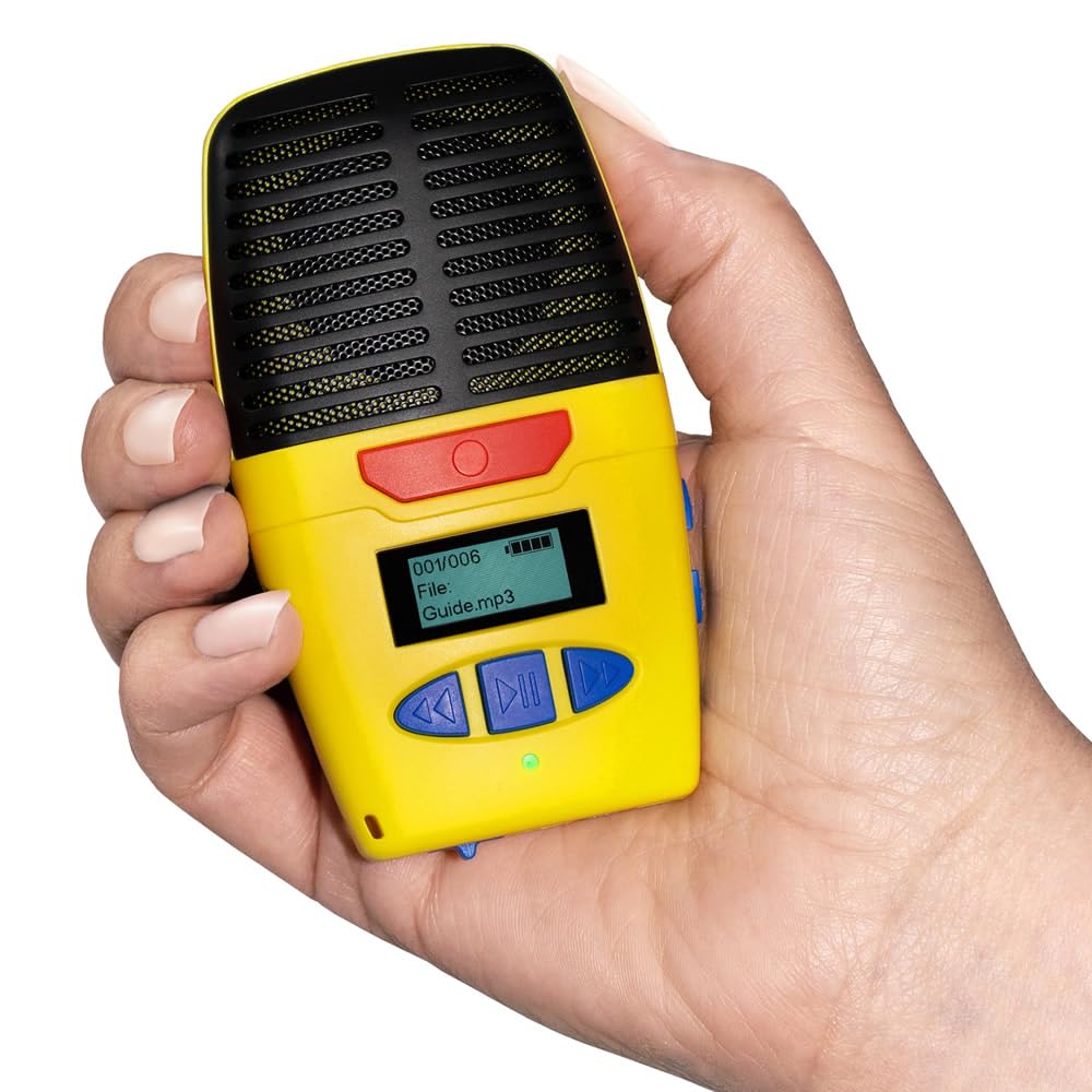 Cyfrowy dyktafon Micro-Speak, żółty, 4 GB, nagrywanie 96 godzin. Dyktafon z odtwarzaczem MP3