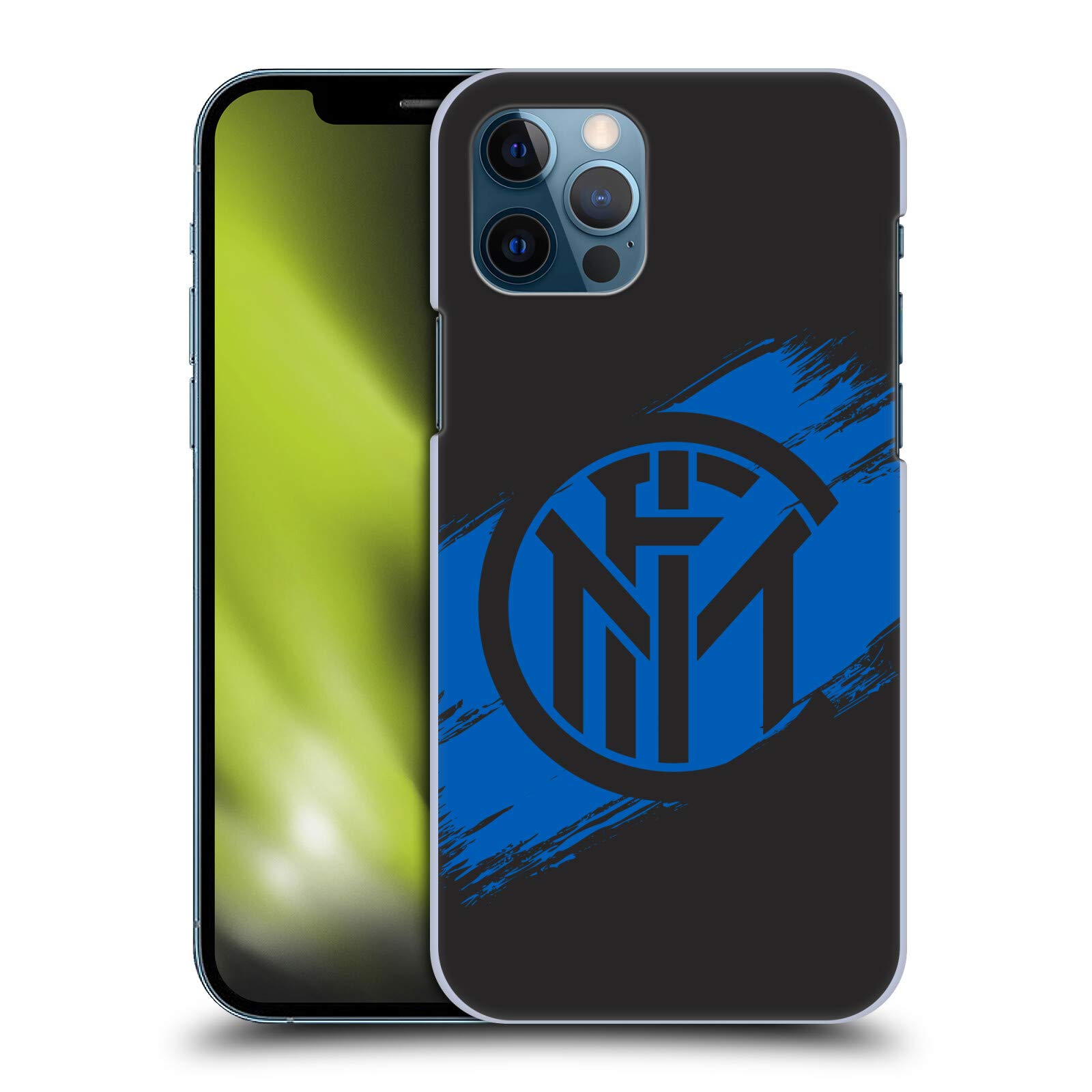 Head Case Designs Licenza Ufficiale Inter Milan Tratti di Pennello Grafici Custodia Cover Dura per Parte Posteriore Compatibile con Apple iPhone 12 / iPhone 12 PRO