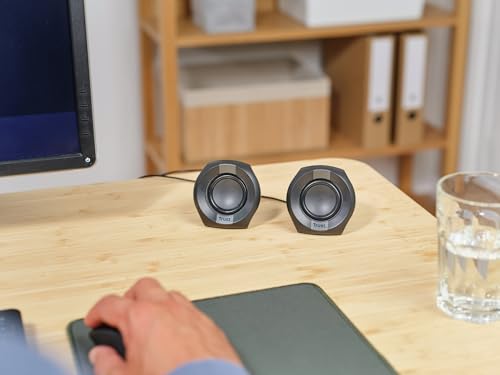 Polo Piccolo Casse PC 2.0 8W (4W RMS), Cassa con Alimentazione USB, Connessione Jack Audio 3.5 mm, Controllo in Linea, Mini Altoparlanti PC per Desktop, Computer, Portatile - Nero - Casse per PC - Immagine 4