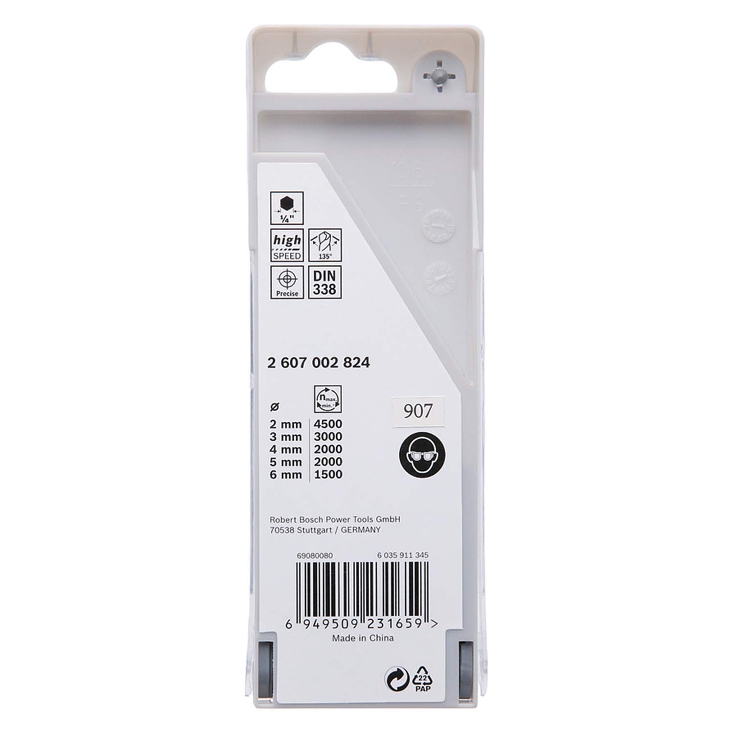 Bosch Professional 5-częściowy Zestaw Wierteł z Uchwytem Sześciokątnym PointTeQ (do metalu, Ø 2-6 mm, długość całkowita 60-98 mm, uchwyt sześciokątny ¼", osprzęt do wkrętarek udarowych i wiertarek)