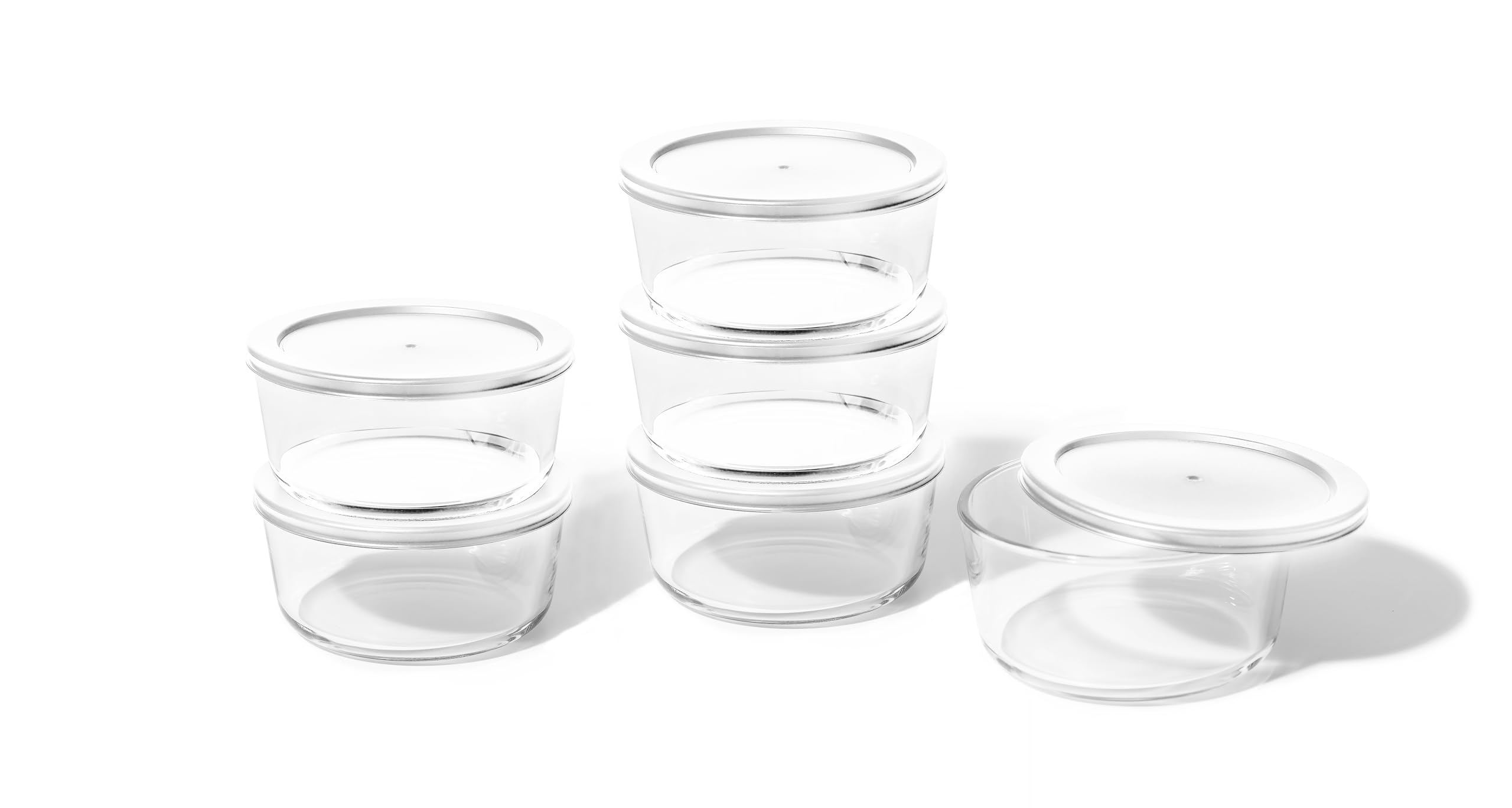 DURA LIVING Juego de 12 recipientes de vidrio para almacenamiento de alimentos (6 recipientes + 6 tapas sin BPA), 4 tazas, a prueba de fugas, aptos para microondas, congelador, horno y lavavajillas