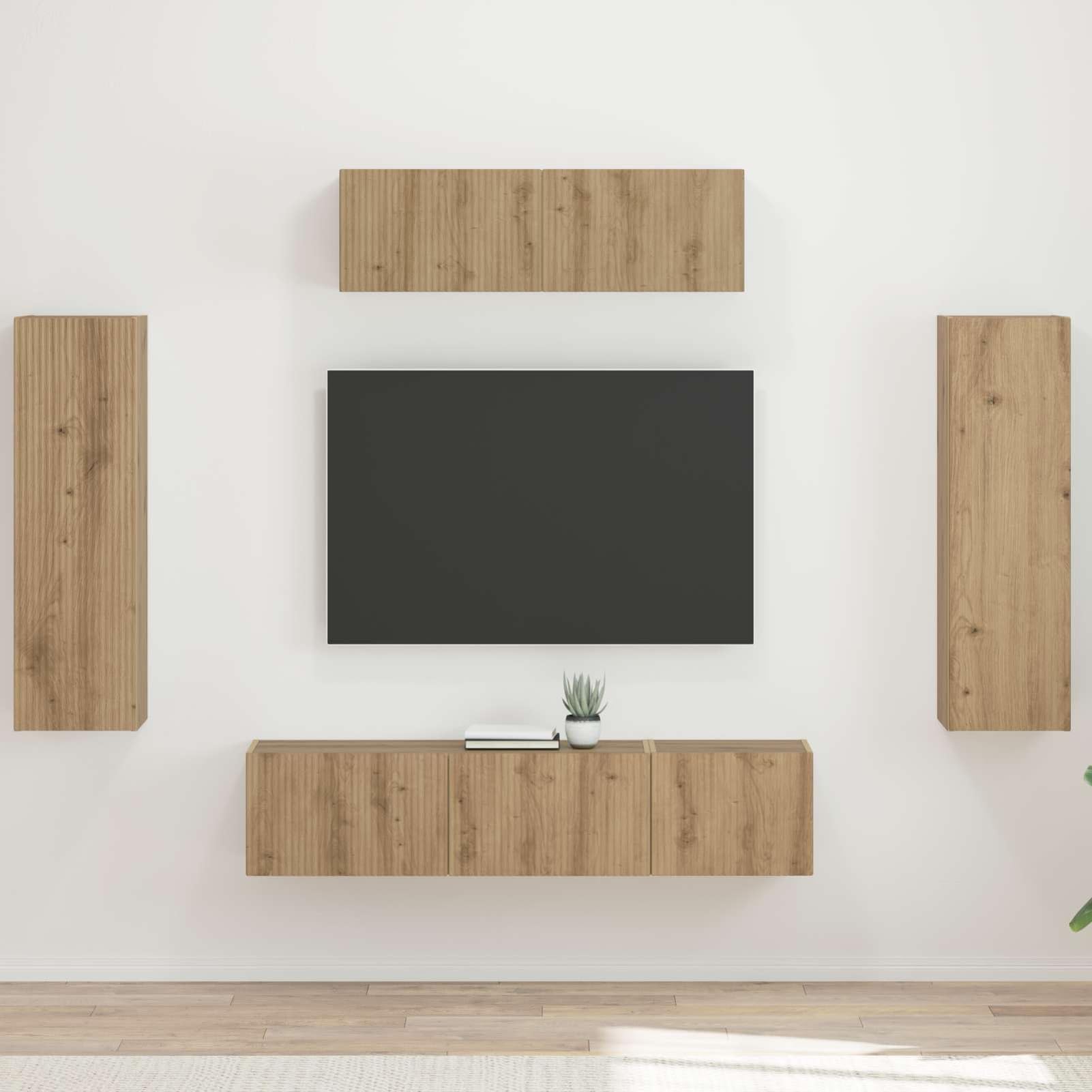 ATOMSTACK MAKER HOMELEN szafka pod telewizor, 5 szt., dąb Artisan, szafka pod telewizor, styl skandynawski, do salonu, sypialni