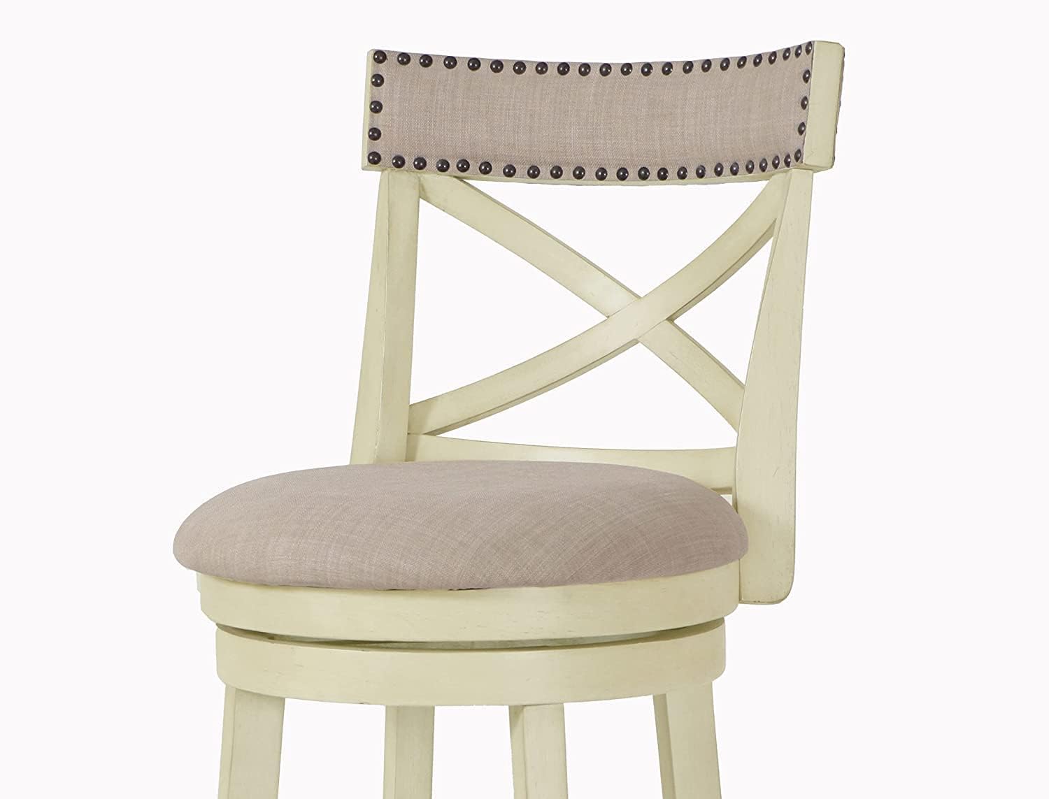 New Classic Furniture York Fabric Swivel Bar Stool, 29-Inch, Antique White : Everything Else