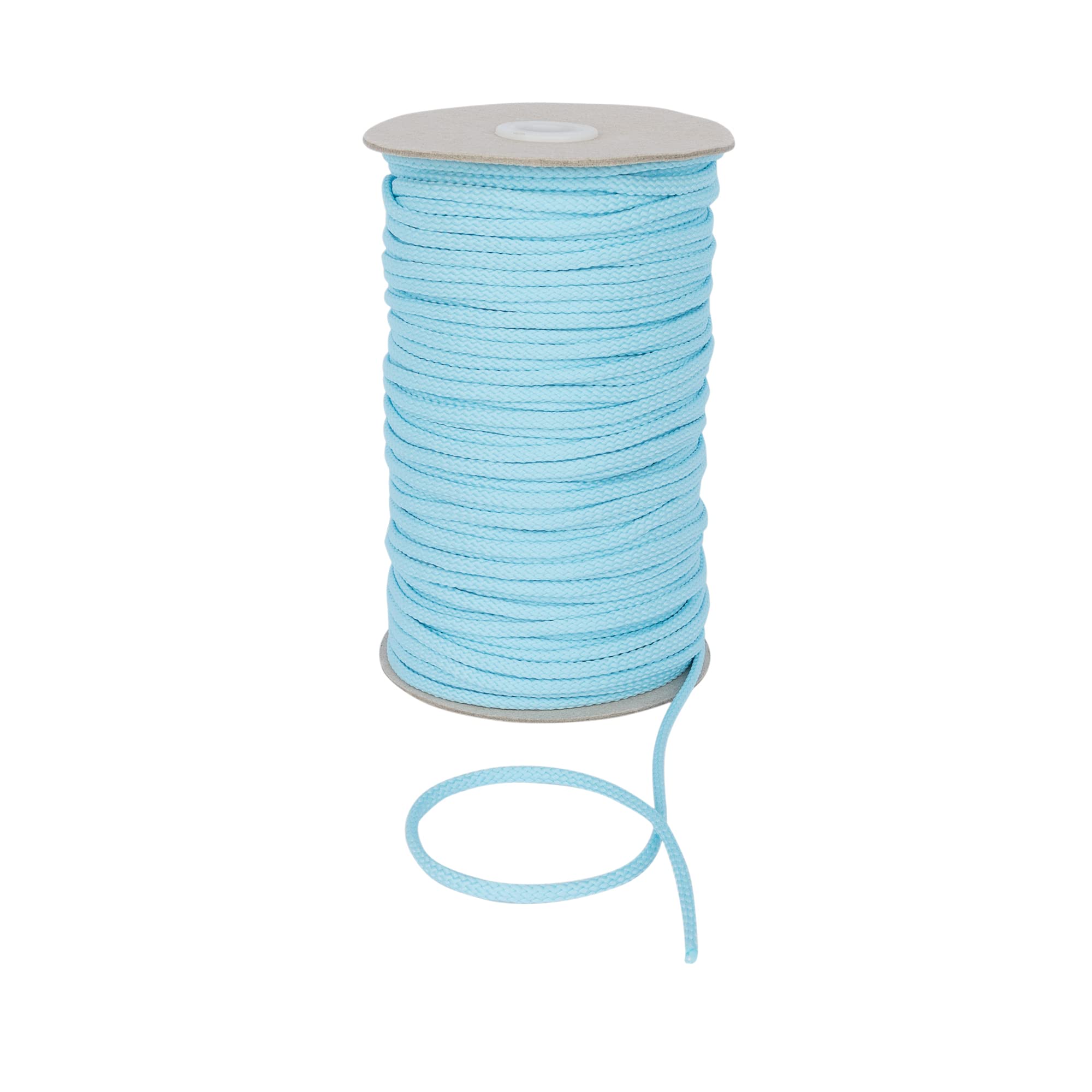 Durable Anorak Braided Cord - 4mm Wide Polyester Drawstring Cord Laces Hoodie String Jogger string clothing cord lace tying lanyard rope craft project by Discount Fabrics LTD (Pale Blue,10m)