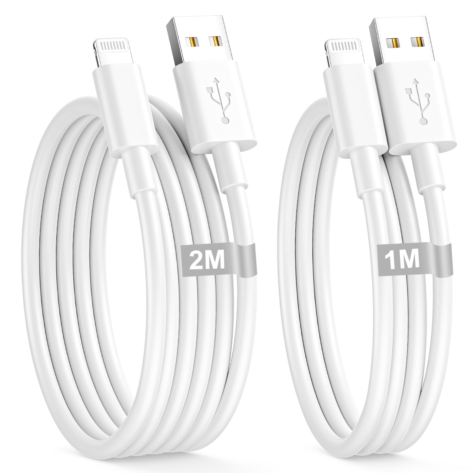 iPhone oplaadkabel, originele Lightning-kabel, set van 2, 50 cm, MFi- gecertificeerd, iPhone snellaadkabel, USB naar Lightning-kabel voor iPhone 14 13 12 11 Pro Max Mini XS XR X 8 8 Plus 7 6