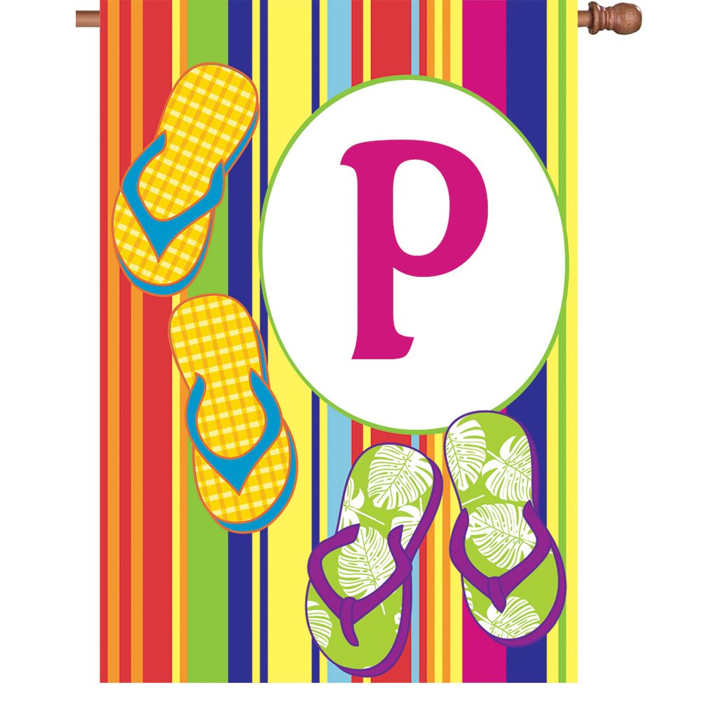 Premier Kites 52456 Summer Monogram House Flag, Letter P, 28-Inch