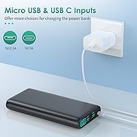 Vista 6 de Cargador portátil de 38800 mAh con 5 salidas y 2 entradas, PD USB C entrada y salida rápida de teléfono, batería externa de respaldo, esencial