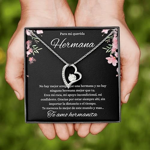 Miniatura 9 de Regalos para hermanas en español Collar De Corazon Para mi Querida Hermana Regalos De Cumpleaños Para Hermana Aniversario Regalo de Amor Para