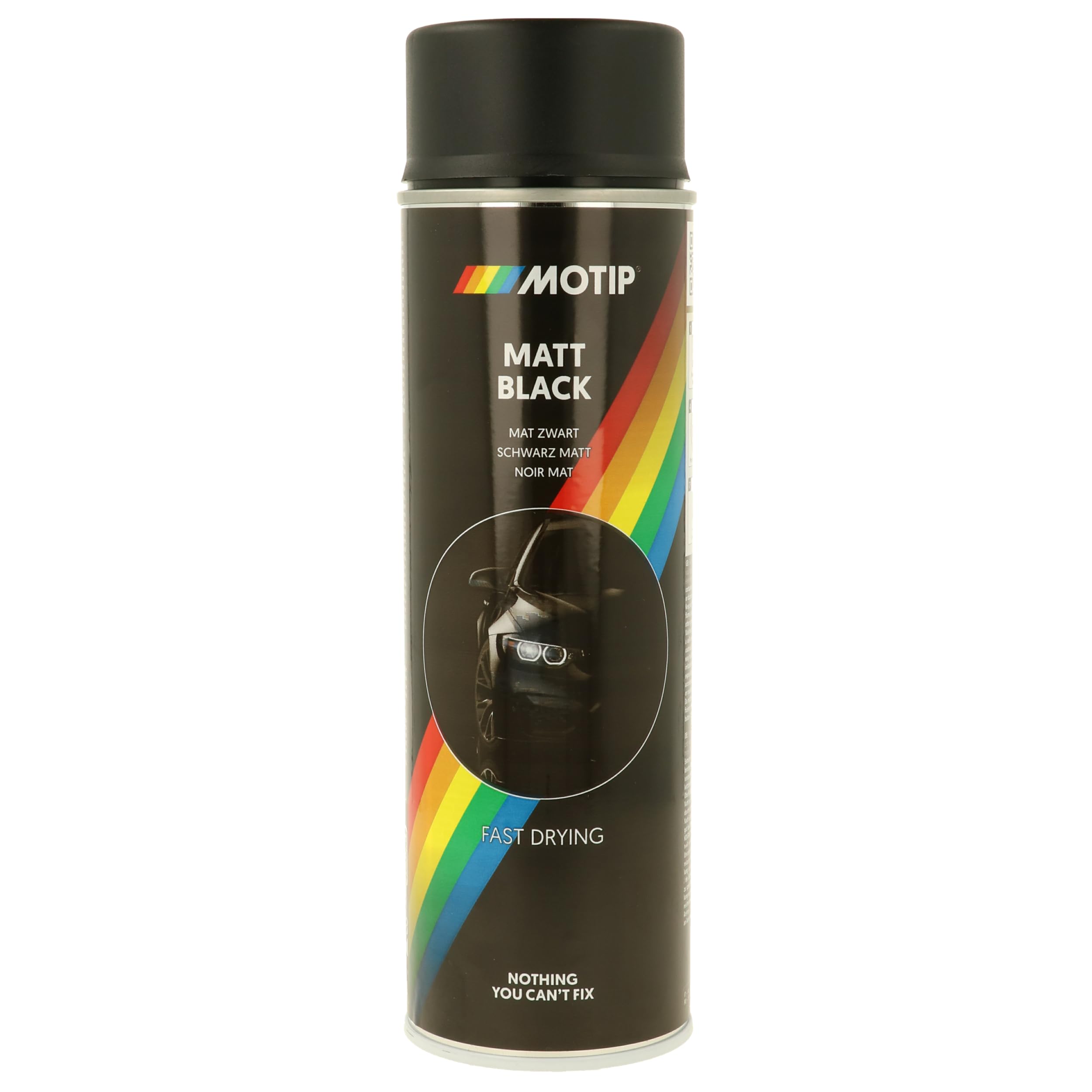 Industrial Spray Paint 500ml Matt in Black Plastic