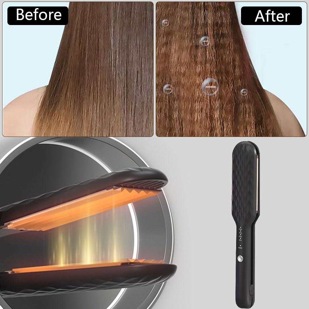 Fer a Gaufrer Les Cheveux, Gauffreur a Cheveux, 4 Température Réglable, Chauffage Rapide Gaufrier Cheveux pour Cheveux Longs, Courts, Donner Du Volume à Vos Cheveux